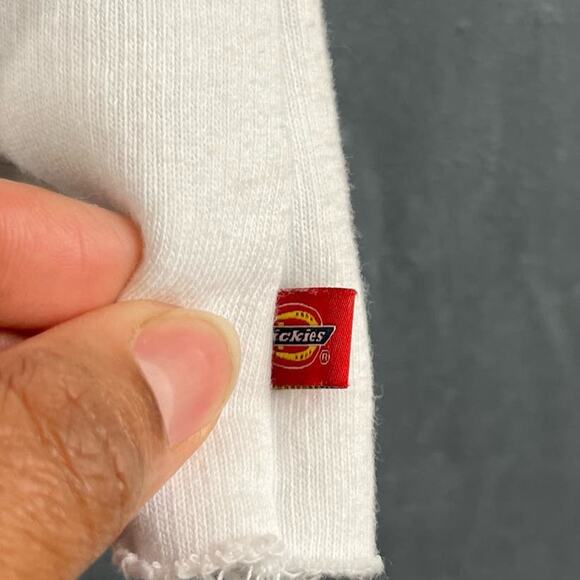 Dickies Raw Hem Crop Top Hoodie Sweatshirt Center Logo Skater Y2K Women's Medium - Picture 6 of 12